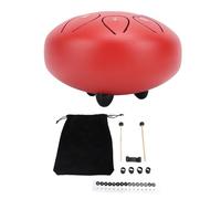 Mtlavishishishishing Steel Lingua Drum 6 pollici 8 toni Musica a mano eterea strumento a percussione completo kit rosso goditi una risonanza serena e un rilassamento a casa o in (Rosso)