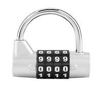 Mtlavishishishishishing 4 comporre il codice cifre combinata lucchetto placcatura della palestra della palestra blocco di sicurezza password (Argento)
