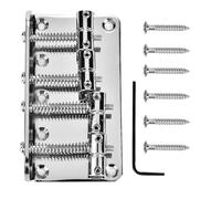 Mtlavishishishishishing Professional Metal Four String Bass Bridge per 4 corde Golta elettrica Golden robusto e fermo realizzato con materiale premium facile da montare con viti e (Silver)