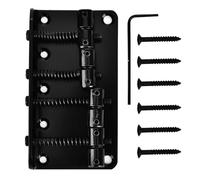Mtlavishishishishishing Professional Metal Four String Bass Bridge per 4 corde Golta elettrica Golden robusto e fermo realizzato con materiale premium facile da montare con viti e (Black)