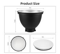 Mtlavishishishishishishing da 9 pollici Diffusore riflettore per bowens Mount Studio Lights con consistenza unica riflettente e griglia a nido d'ape da 60 gradi ideale per i