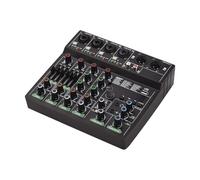 Mtlavishishishishishishish Audio Mixer 6 canali Console di miscelazione con 256 effetti e potenza fantasma a 48 V Ideale per la registrazione in studio di casa DJ Network