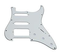 Mtlavishishness Electric Guitar Pickguard Specchio superficie adatta per chitarre in stile Fd St secondo e standard messicani Oro Bianco Bianco Colori 1,7 mm Spessore (White)