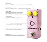 Mtlavishishness Electric Guitar Spring Reverb Pedal Dureble Zinc Letre Bypass True Bypass per i Chitarristi sul Palco o in Studio 9V DC Alimentatore DC 6 Interfaccia di Uscita