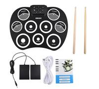 Mtlavishishness Electronic Drum Set portatile e comodo per le prestazioni del palcoscenico delle prove domestiche e giochi DTX con 9 pad 7 gruppi di tamburi 10 canzoni demo 10
