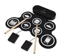 Mtlavishishness Electronic Drum Set portatile e conveniente per i musicisti in viaggio con 7 pad Dual Stoper 7 Drum Styles 6 Rhythms 10 DEMO Songs Ricaricabile batteria e opzioni