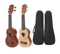 Mtlavishness 1 coppia di ukulele da 43,2 cm, ideali per duetti romantici e legami familiari con pannello in abete rosso, piastra posteriore in sapele, con corde in nylon, design retrò ed elegante