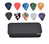 Mtlavishness 10 Pz Plettri per Chitarra Boost Bass Portatile Colorato Retro Cosmic Star Sky Modello per Basso Elettrico Acustico Banjo Ukulele 0 71mm Scatola di Metallo Nero (scatola nera)