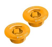 Mtlavishness 2 Pezzi M18 Coperchio della Manovella della Bicicletta Tappo a Vite Antipolvere Impermeabile Parti in Lega di Alluminio per Prowheel Hollow Integrato Guarnitura (M18 oro)