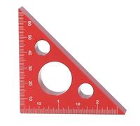 Mtlavishness 3in Misura ad angolo retto Righello Spessore in lega di alluminio Angolo di 45 gradi Righello Triangolo Quadrato Righello Strumenti per la lavorazione del legno (Rossa)