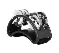 Mtlavishness 4 Pair Stainless Steel Jingles Foot Tambourine With Elastic Strap For Percussionists Guitarists Cajon Djembe Bongo Conga Accompaniment Lightweight Portable 55g (Black)