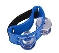 Mtlavishness 4 Pair Stainless Steel Jingles Foot Tambourine With Elastic Strap For Percussionists Guitarists Cajon Djembe Bongo Conga Accompaniment Lightweight Portable 55g (Blue)
