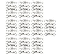 Mtlavishness 50 Pezzi Girelle con Cuscinetti a Sfera Connettore Anelli Saldati Solidi in Acciaio Inossidabile ad Alta Resistenza Girelle a Barile per Pesca in Acqua Dolce con (1#)