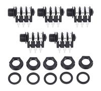 Mtlavishness 5pcs stereo jack socket 6.35mm 6p connettore microfono Pickup Jack Jack per la sostituzione Buona trasmissione audio Forma Materiali Durevole Design (Reverse)