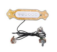 Mtlavishness 6 String Single Coil Pickup with Tone And Volume Controls and Built In Class A Fully Discrete Preamp for Acoustic Folk And Electric Guitars 500k Ohm Mini Tones With (Yellow Pearl)