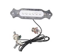 Mtlavishness 6 String Single Coil Pickup with Tone And Volume Controls and Built In Class A Fully Discrete Preamp for Acoustic Folk And Electric Guitars 500k Ohm Mini Tones With (Black Pearl)