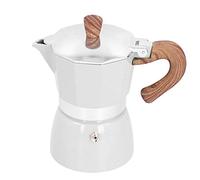 Mtlavishness Caffettiera Ottagonale da 150ML Pratica Caffettiera in Alluminio con Manico Termico e Design Leggero per e Viaggi e Argento (Modello Seiko bianco latte)