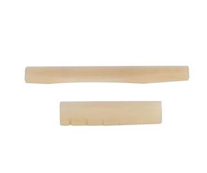 Mtlavishness cammello osso chitarra superiore da dado e sella inferiore stabilità eccellente e durata per chitarre folk a 6 corde materiale opzioni di colore osseo bone beige da (Clear)