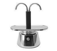 Mtlavishness da 2 tazze e 100 ml, caffettiera a doppia testa in acciaio inox, stile italiano, per preparare un delizioso caffè da casa e da viaggio sui fornelli.