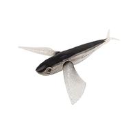 Mtlavishness Esca da Pesca a Forma di Pesce Volante Esca Artificiale Esca in Silicone Morbido con Aspetto Simulazione Colori Vivaci Attraenti per Marlin Tonno Sgombro Barracuda e (Nera)