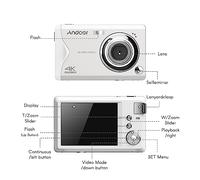 Mtlavishness Fotocamera digitale portatile 4K TFT da 3,0 pollici, 48 MP, ideale per bambini e fotografi in movimento, con zoom 16X, messa a fuoco automatica, autoscatto, (Nero)