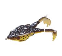 Mtlavishness Frog Bait Esca artificiale per rana tuono in silicone morbido con doppi piedini per per pesca in acqua dolce e salata Esche ad alta simulazione con gancio affilato (Nero Giallo)