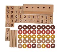 Mtlavishness Giocattolo in Legno per contare Blocchi di Numeri e Anelli Giocattolo impilabile per Bambini L'apprendimento precoce L'educazione promuove l'abilità cognitiva