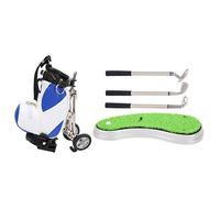 Mtlavishness Golf Desktop Gift Mini Desktop Golf Set di Souvenir Carrello da Golf Carrello portapenne con Sedile Rosso e Bianco (Blu Bianco)