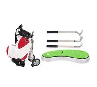 Mtlavishness Golf Desktop Gift Mini Desktop Golf Set di Souvenir Carrello da Golf Carrello portapenne con Sedile Rosso e Bianco (Bianco e Rosso)