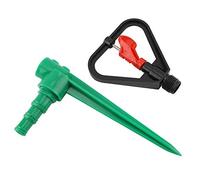 Mtlavishness Irrigatore da giardino in plastica da 1/2 pollice con getto d'acqua a 360 gradi e asta gocciolante regolabile per un'irrigazione efficiente di prati, campi e cespugli
