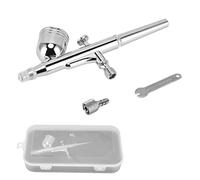 Mtlavishness Kit aerografo Penna spray piccola a doppia azione in acciaio inossidabile con ago da 0,3 mm e tazza per fluido a gravità da 1/3 oz per tatuaggi temporanei,