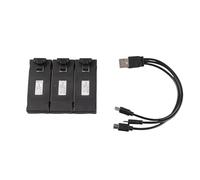 Mtlavishness Kit batteria al litio per aereo RC da 3 pezzi con set di cavi di ricarica leggeri per E88 E88Pro LS E525 E525Pro 3,7 V 2600 mAh batterie ricaricabili ad alta capacità (2600mah)
