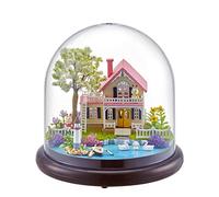Mtlavishness Kit mini casa per edifici artigianali fai-da-te con luci a LED - Perfetto per regali di compleanno di Natale e decorazioni per la casa - Include copertura trasparente (Il linguaggio dei