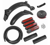 Mtlavishness Kit parafango anteriore posteriore per scooter elettrico con coperture laterali Copertura del freno a mano Striscia anti-collisione Set di accessori essenziali per (Nera)