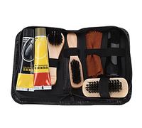Mtlavishness Kit per la cura delle scarpe lustrascarpe da 8 pezzi con spazzole neutre per stivali, scarpe da ginnastica, set completo da viaggio con custodia con cerniera, panno