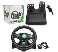 Mtlavishness Lenkrad mit Schalthebel, Rennlenkrad, 29 x 27 x 26 PC-Rennrad, Spiellenkrad, 180-Grad-Autorennen-Fahrrad mit Pedal für Rennspiel, Steerg-Lenkrad für PC