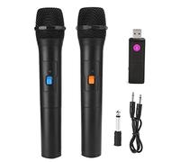 Mtlavishness Macchina Karaoke Con Due Microfoni VHF Universali Ricevitore USB Portatile Dimensioni 26×10×6 cm Per Laptop E Cantanti