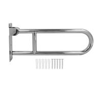 Mtlavishness Maniglione da Bagno Flip Up in Acciaio Inossidabile ergonomico con Rotazione Verticale di 90° per Montaggio a Parete Corrimano per WC per Utenti Anziani e Disabili