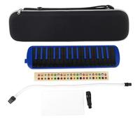 Mtlavishness Melodica Wind Musical Instrument Ideal for Beginners' Practice with 32 Key Design Portable for Anywhere Use Blue Resin Body Brass Base Phosphor Bronze Reed (Blue)