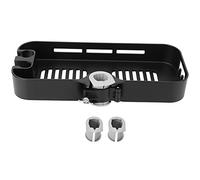 Mtlavishness Mensola portaoggetti per asta doccia nera opaca regolabile in altezza con supporto per soffione doccia Portaoggetti da bagno in ABS premium