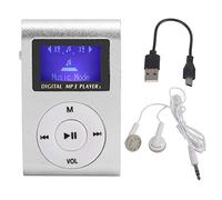Mtlavishness Mini lettore musicale MP3 portatile con mini schermo LCD Ultra leggero e batteria a lunga durata Ideale per lo sport Batteria al litio da 250 mAh integrata Supporta (Argento)