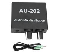 Mtlavishness mixer stereo 2 in 2 out basso rumore controllo del volume indipendente ideale per le prestazioni di studio di palcoscenico e connessioni per cuffie multiple DC 5 24V piccolo