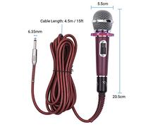 Mtlavishness Mtlavishishishishing Dynamic Handhell Cardioid Condenser Microfono con 4.5 m Cavo 6.35 mm Tappo per Karaoke Stage Performance Live Canzone Music Zinc Design Red Black Silver