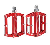 Mtlavishness Pedali per Bici Pedali per Bicicletta Cuscinetti in Lega di Alluminio Pedale con Ampia Piattaforma Concava e 8 Perni Antiscivolo per Lato per Mountain Road City City (Rossa)