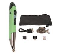 Mtlavishness Penna mouse ricaricabile luminoso silenzioso piccolo portatile 2.4G modalità penna mouse per PC portatile giallo (verde)