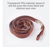 Mtlavishness Piano Music Book Clip Strap Transparent Visible and Durable TPU Pressure Band with Metal Buckle for Easy Sheet Music Fixing While Playing Piano Available in Brown and (Brown)