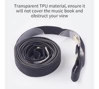 Mtlavishness Piano Music Book Clip Strap Transparent Visible and Durable TPU Pressure Band with Metal Buckle for Easy Sheet Music Fixing While Playing Piano Available in Brown and (Black)