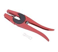 Mtlavishness Pinza per etichette auricolari veterinaria per bestiame in acciaio rosso Perforatore Indolore Manico ergonomico antiscivolo Strumento di identificazione degli animali