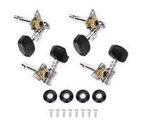 Mtlavishness Piroli per accordatura in metallo per accordatura rapida e accurata, adatti per chitarre classiche a 4 corde e ukulele, colore nero, argento, oro e plastica metallica