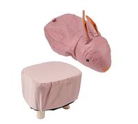 Mtlavishness Poggiapiedi Simpatico Animale con Morbido Cuscino Imbottito Piedini Antiscivolo Design Dinosauro per Bambini e Adulti Piccolo Poggiapiedi in Legno Sgabelli per (Rosa)